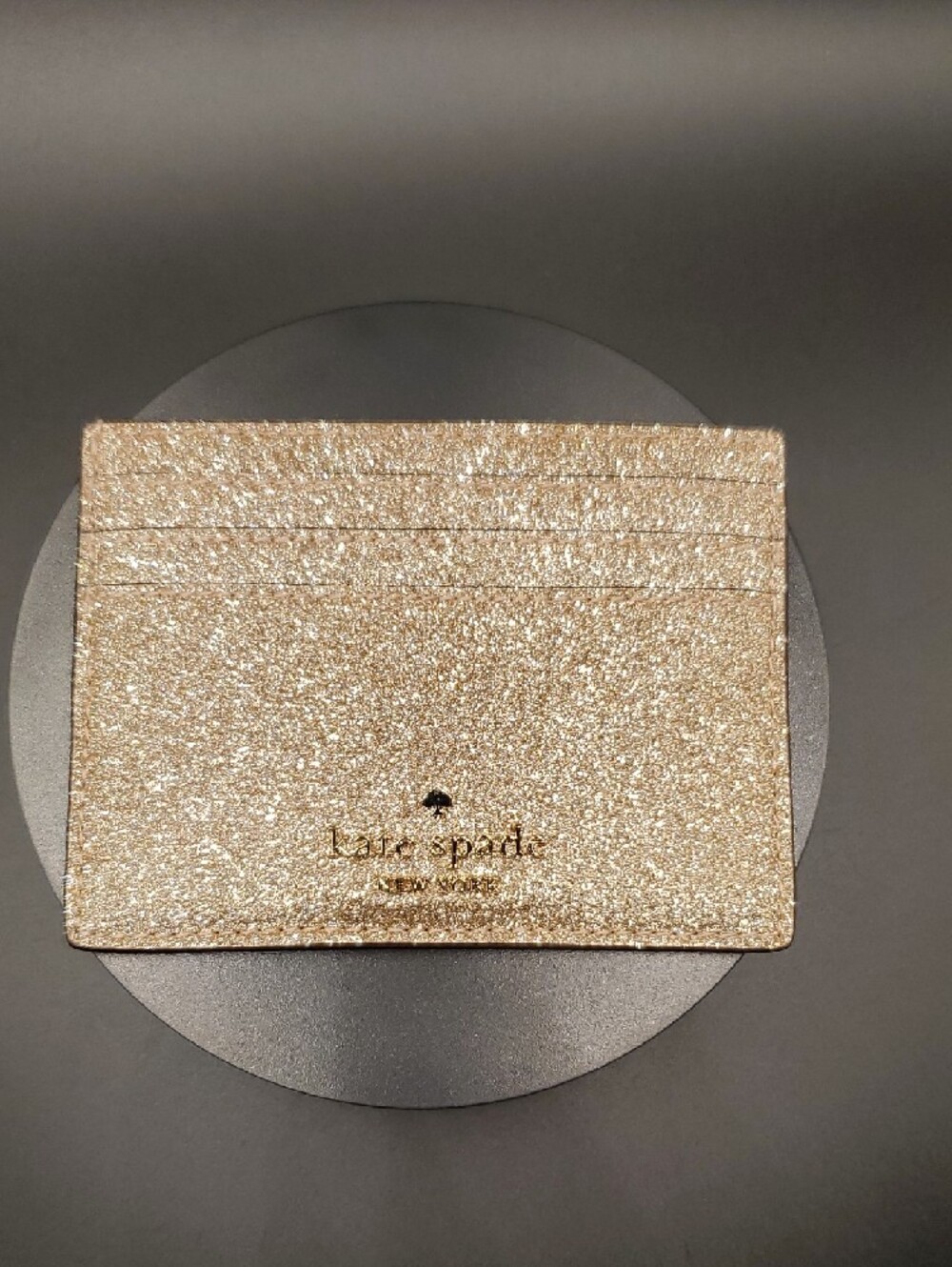 Kate Spade Metallic Gold Glitter Card Holder - Picture 8 of 8